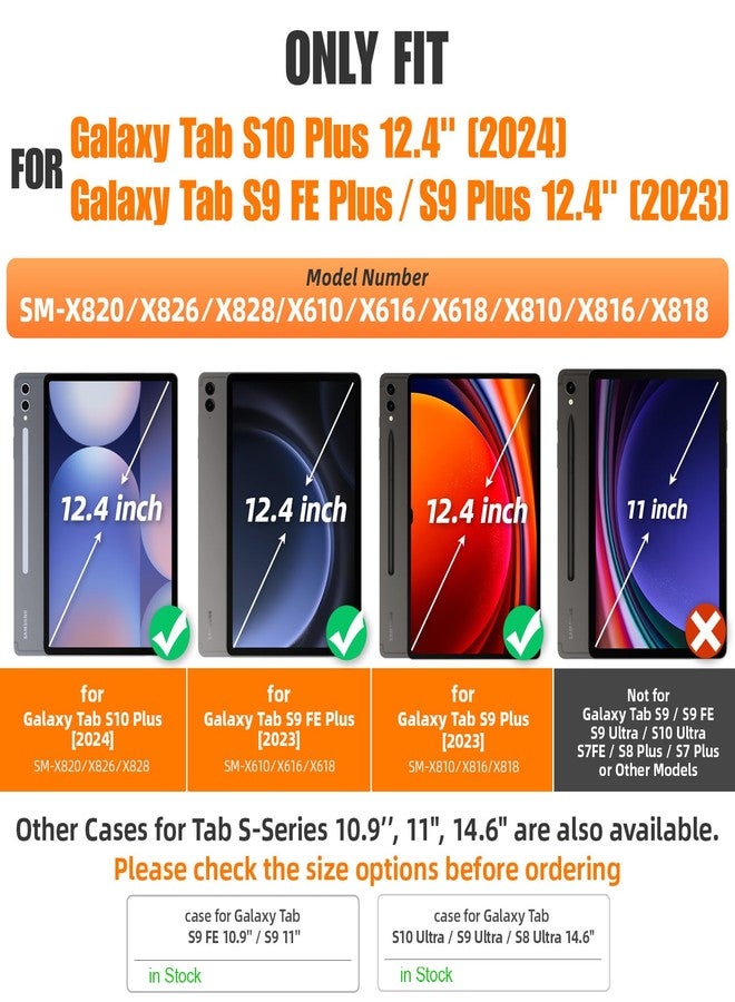 SEYMAC stock جراب SEYMAC الأصلي لجهاز سامسونج جالاكسي تاب S10 بلس/ S9 FE بلس/ S9 بلس 5G اللوحي مقاس 12.4 بوصة، مزود بواقي شاشة وحامل قلم [حزام يد دوار 360 درجة] وحامل، مقاوم للصدمات، أزرق 1 - Image 2