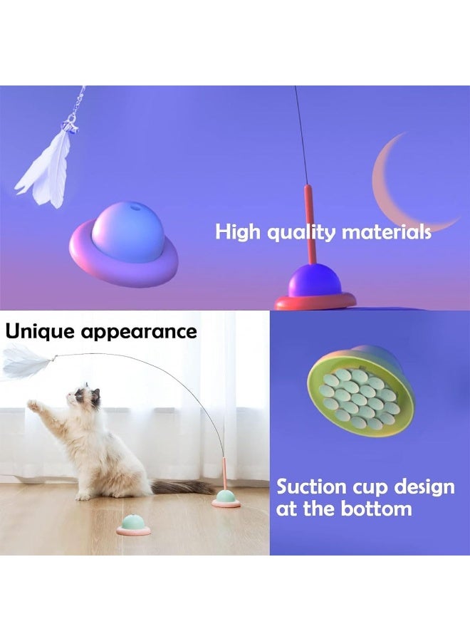 NeoStyle Cat Feather Toys, Cat Wand Toy with Powerful Suction Cup, Interactive Cat Toy Detachable Feather Replacements with Bell for Indoor Cats - Image 5