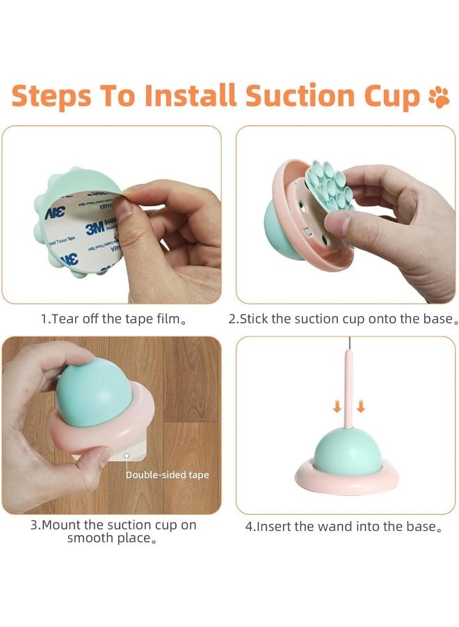 NeoStyle Cat Feather Toys, Cat Wand Toy with Powerful Suction Cup, Interactive Cat Toy Detachable Feather Replacements with Bell for Indoor Cats - Image 4