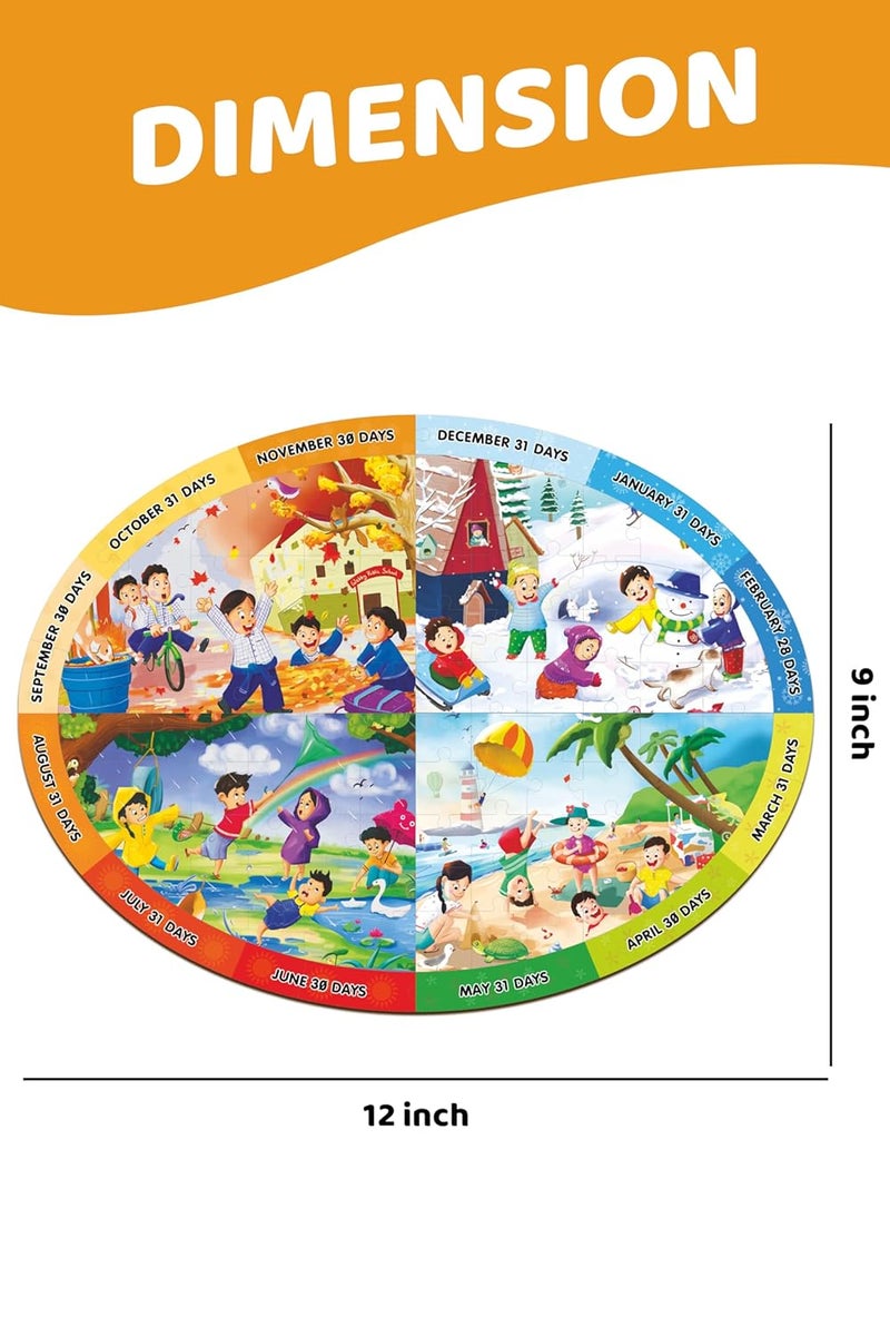 Webby Wooden Educational Seasons Puzzle | 4-in-1 Design | Learning Toy for Kids | Rakhi/Raksha Bandhan/Birthday Gift for Boys & Girls - Image 2