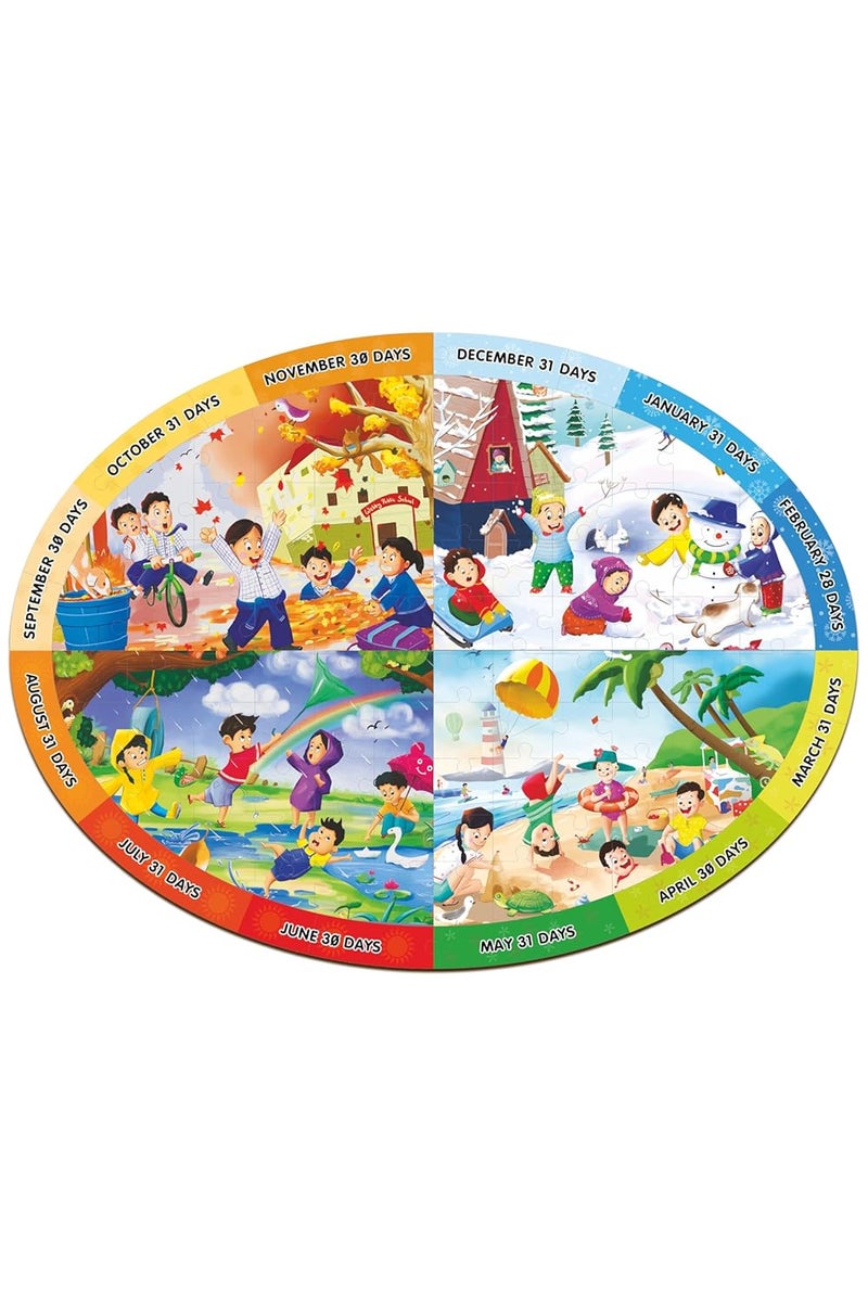 Webby Wooden Educational Seasons Puzzle | 4-in-1 Design | Learning Toy for Kids | Rakhi/Raksha Bandhan/Birthday Gift for Boys & Girls - Image 1