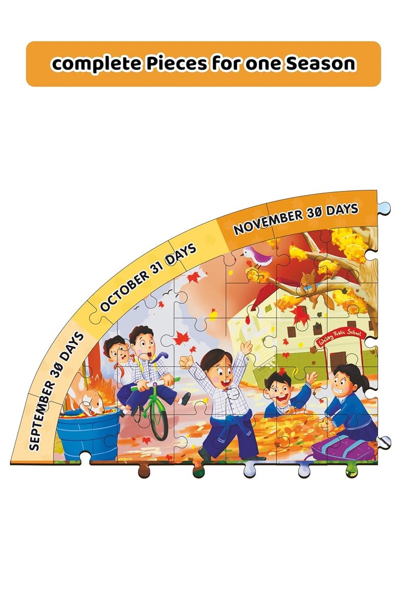 Webby Wooden Educational Seasons Puzzle | 4-in-1 Design | Learning Toy for Kids | Rakhi/Raksha Bandhan/Birthday Gift for Boys & Girls - Image 4
