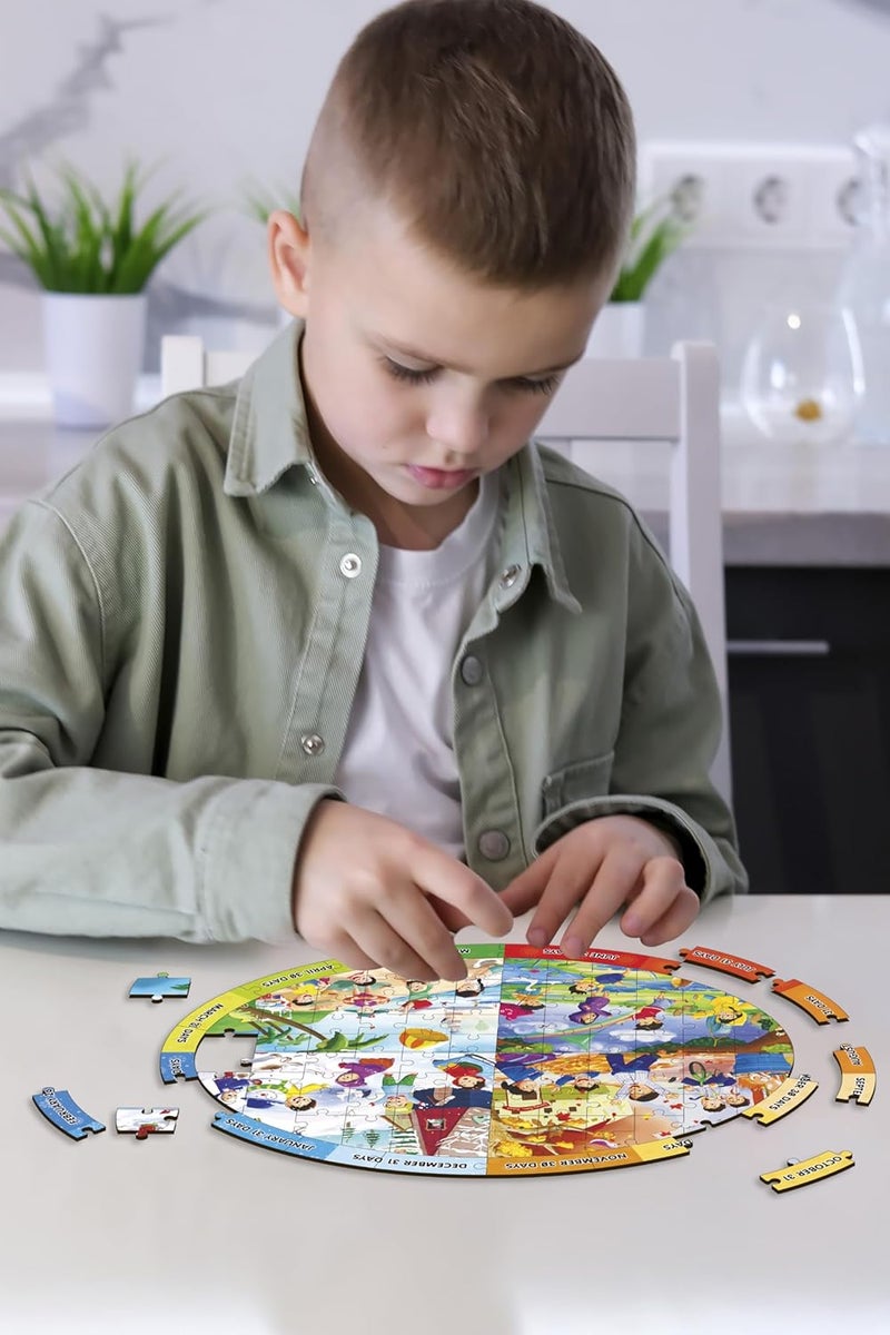 Webby Wooden Educational Seasons Puzzle | 4-in-1 Design | Learning Toy for Kids | Rakhi/Raksha Bandhan/Birthday Gift for Boys & Girls - Image 3