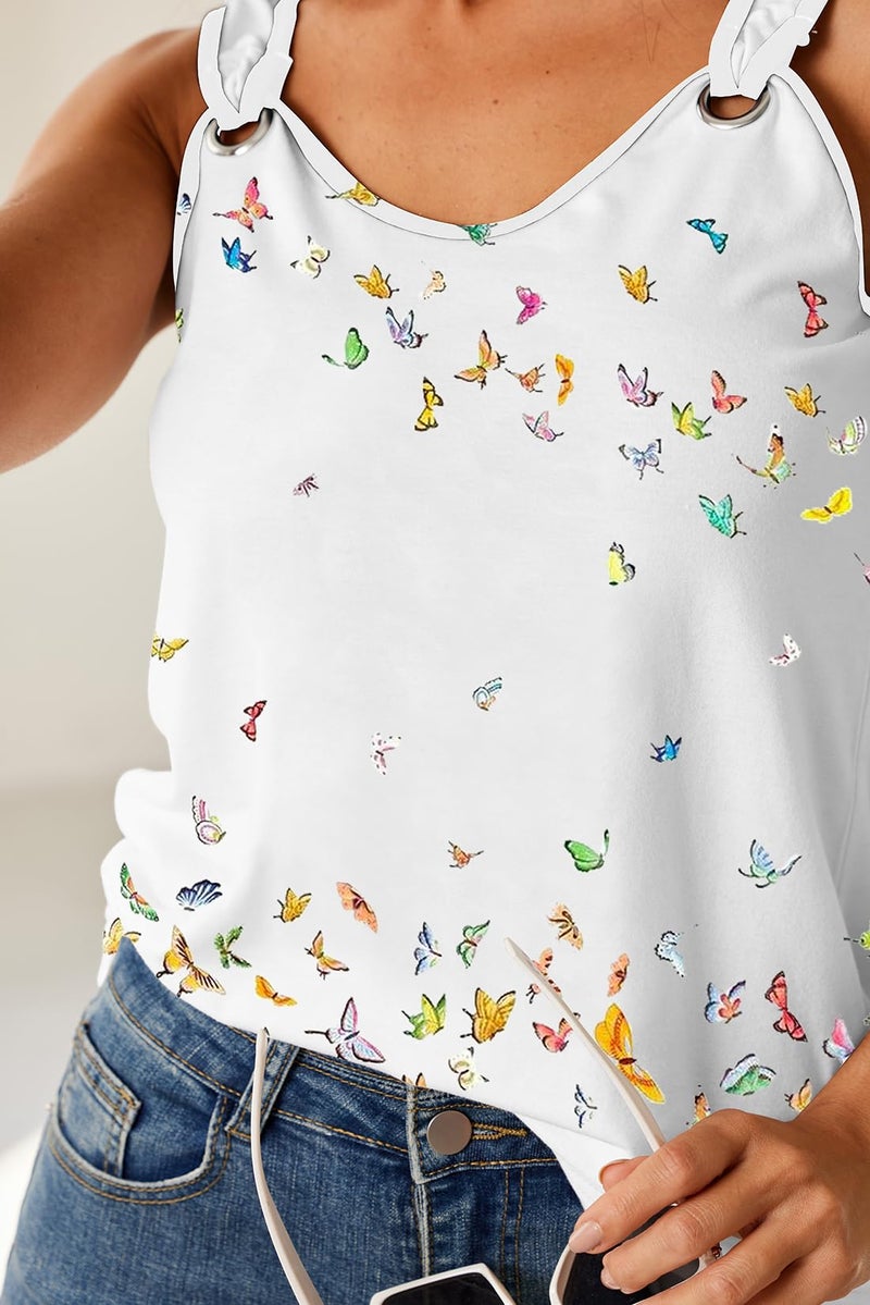 SAUKOLE Sleeveless Tank Tops for Women Trendy Summer T Shirts Cute Floral Print Dressy Casual Yoga Workout Shirt Blouse Girls Y2K Top - Image 5