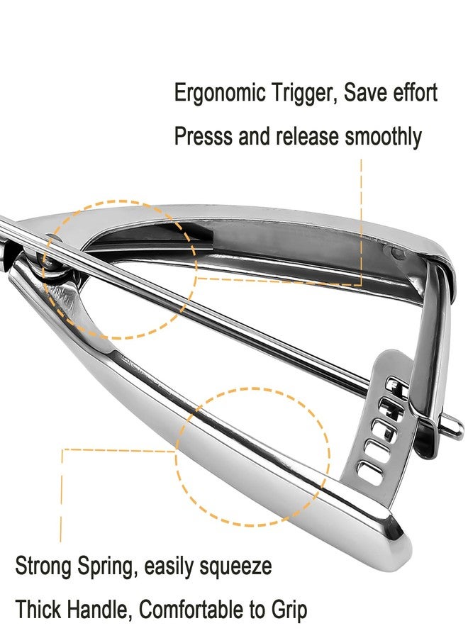 Saebye Large Cookie Scoop, 5.4 Tbsp/ 2.7 OZ, 2.5 inch/ 63MM Ball, 18/8 Stainless Steel Ice Cream Scoop, Cupcake Scoop, Secondary Polishing - Image 5