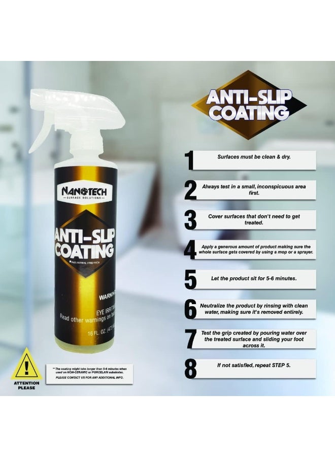 Nanotech Surface Solutions Anti-Slip Coating - Increases Friction Coefficient- Reduces Slip & Fall Accidents Due to Wet Floors - for Porcelain, Ceramic, Mosaic Tile, 1 Gallon (128 Oz.) - Image 4