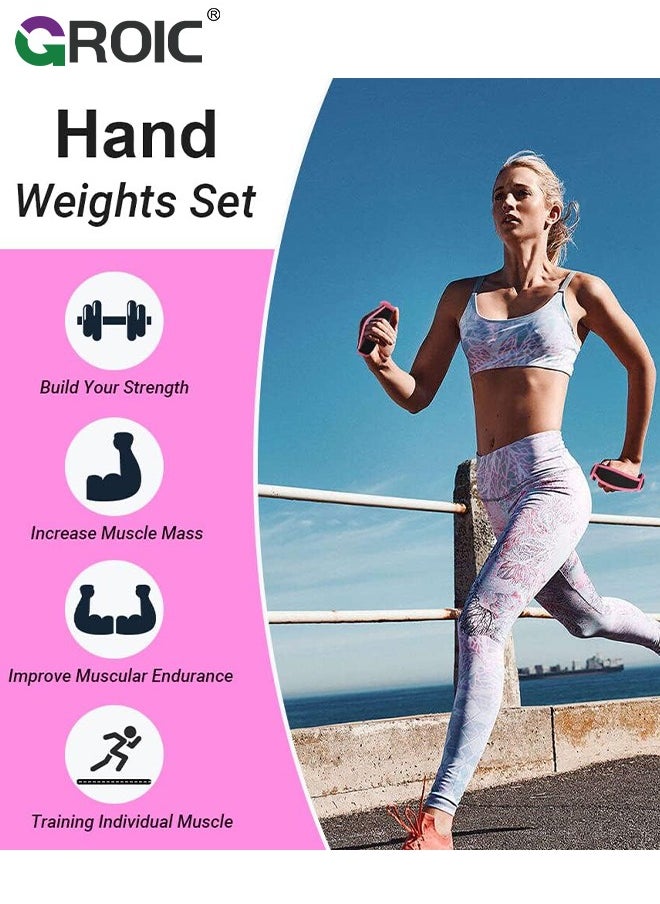 GROIC - 2 lbs Hand Weights for Walking, Dumbbells Set of 2 with Anti-Slip Padding, Soft Grip Jogging Handweights for Fitness Training, Cardio Dumbbells 0.9 kg/2 lbs each - Image 1