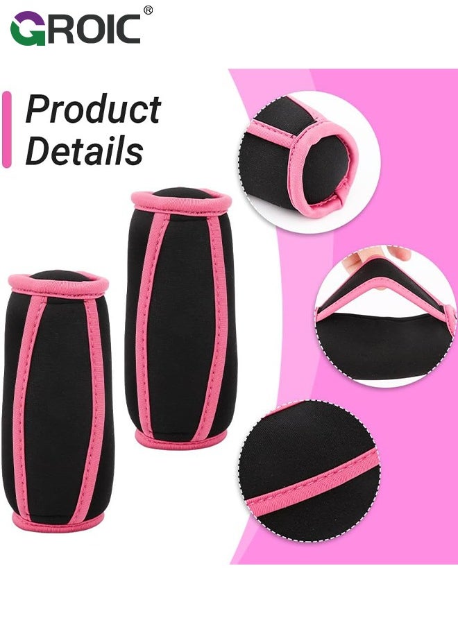 GROIC - 2 lbs Hand Weights for Walking, Dumbbells Set of 2 with Anti-Slip Padding, Soft Grip Jogging Handweights for Fitness Training, Cardio Dumbbells 0.9 kg/2 lbs each - Image 1