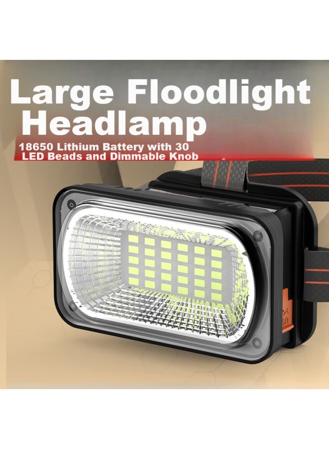 General of Light Guangming Dajiang, High-intensity Headlamp, Rechargeable Lithium Battery, Wide Floodlight, For Work, Outdoor, Diffuse Light, Beach Combing, Led Mining Lamp, Emergency  - Image 1