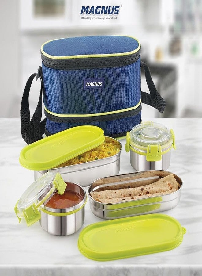 Magnus Avanza 4 - Stainless Steel Leakproof Lunch Box for Kids with Klip Lock & Insulated Bag | Airtight BPA-Free Tiffin | Ideal Lunch Boxes for Office Men, Women, School | Durable Food Containers - Image 5