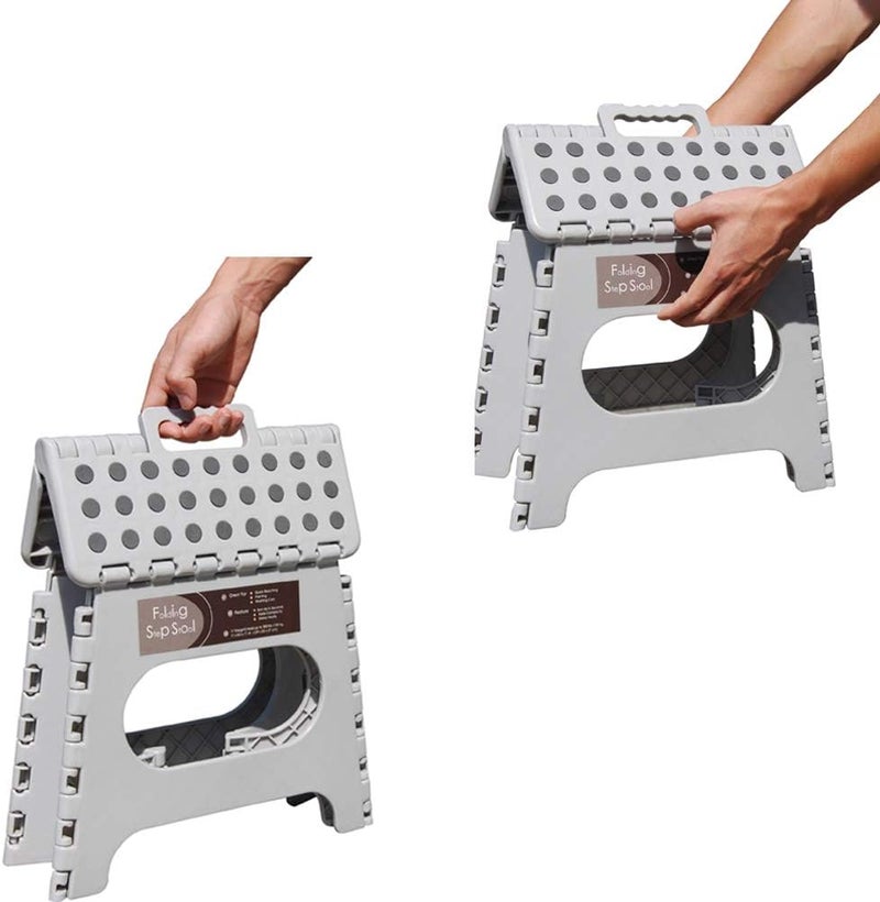 BEEANDEE Non-Slip Folding Step Stool, Sturdy Safe Enough - Holds up to 300 Lb - 11 inch Footstool for Adults or Kids, Folding Ladder Storage/Opens Easy, for Kitchen,Toilet,Camping (Light Grey, 11'') - Image 4