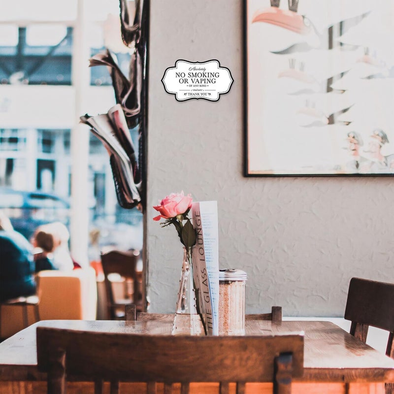 LUHIMO 2PCS Absolutely No Smoking or Vaping Sign Stickers，Self-Adhesive Waterproof Vinyl Smoke Free Sticker for House，Home，Business，Windows（White） - Image 4
