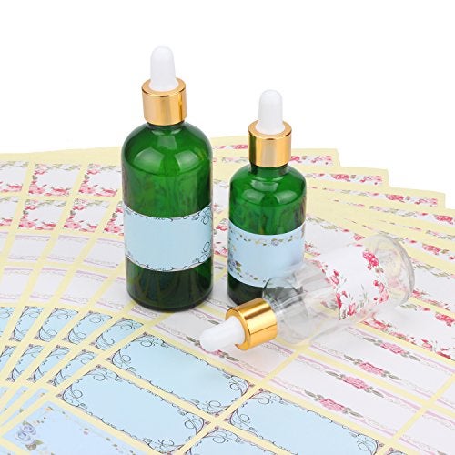 Wisdompro Floral Label Stickers, 192 Pcs Self Adhesive Gift Tag Stickers Blank Write on Label for Essential Oil Bottles, Jars and Food Containers - 2.5 x 1.2 inch - Image 4