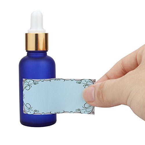 Wisdompro Floral Label Stickers, 192 Pcs Self Adhesive Gift Tag Stickers Blank Write on Label for Essential Oil Bottles, Jars and Food Containers - 2.5 x 1.2 inch - Image 3