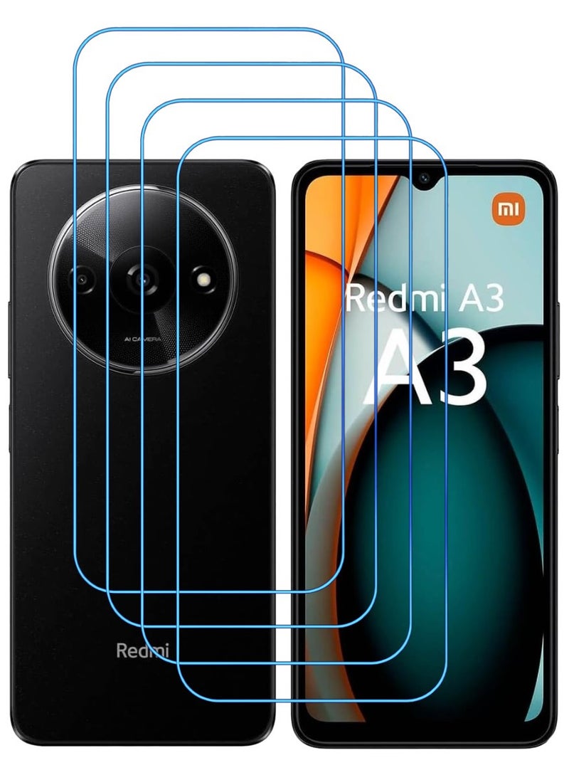 ACLIX 4 Pieces Antistatic ESD Dustproof Premium Quality High Definition Clear Tempered Glass Screen Protector Designed For Xiaomi Redmi A3 - Image 1