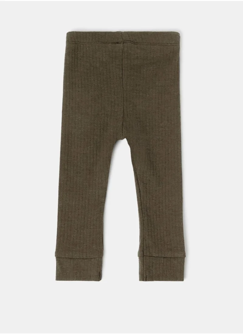 NAME IT Boys Organic Ribbed Leggings