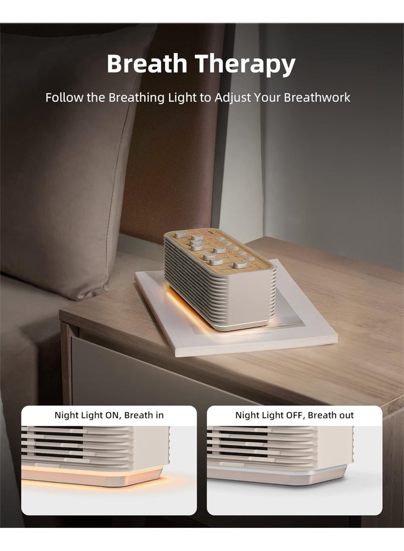 EZVALO White Noise Sound Machine with Night Light, Bluetooth Speaker & Sleep Timer, Wood Finish - Image 5
