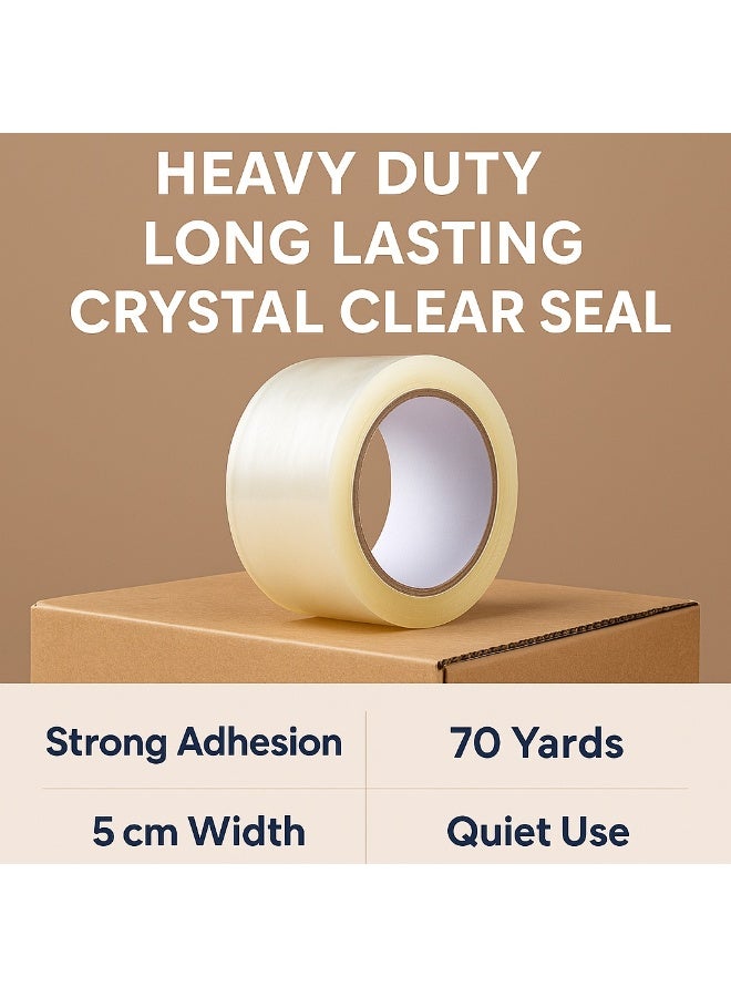 Biki (6 Rolls) Shipping Tape Heavy Duty – Clear Packing Tape Roll 2 Inch Wide x 70 Yards – Strong Stick, Quiet Release, Ideal for Moving & Storage - Image 4