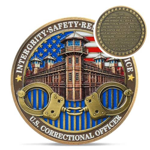 IELCJJ Original Thin Silver Line Challenge Coin - Correctional Officer Prison Police Thin Gray Line Token Medallions - Thank You Law Enforcement Corrections Officer Gifts - Honor US Correctional Officers - Image 1