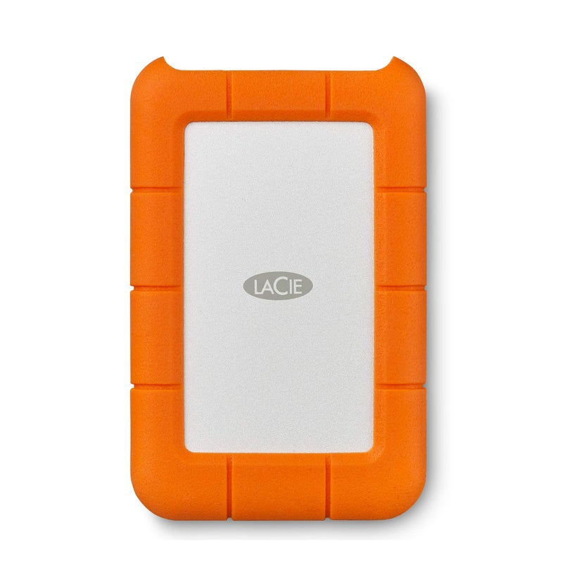 LaCie Rugged Mini 2TB External Hard Drive Portable HDD - USB 3.0/ 2.0 Compatible, Drop Shock Dust Rain Resistant Shuttle Drive, For Mac And PC Computer (LAC9000298), orange - Image 1