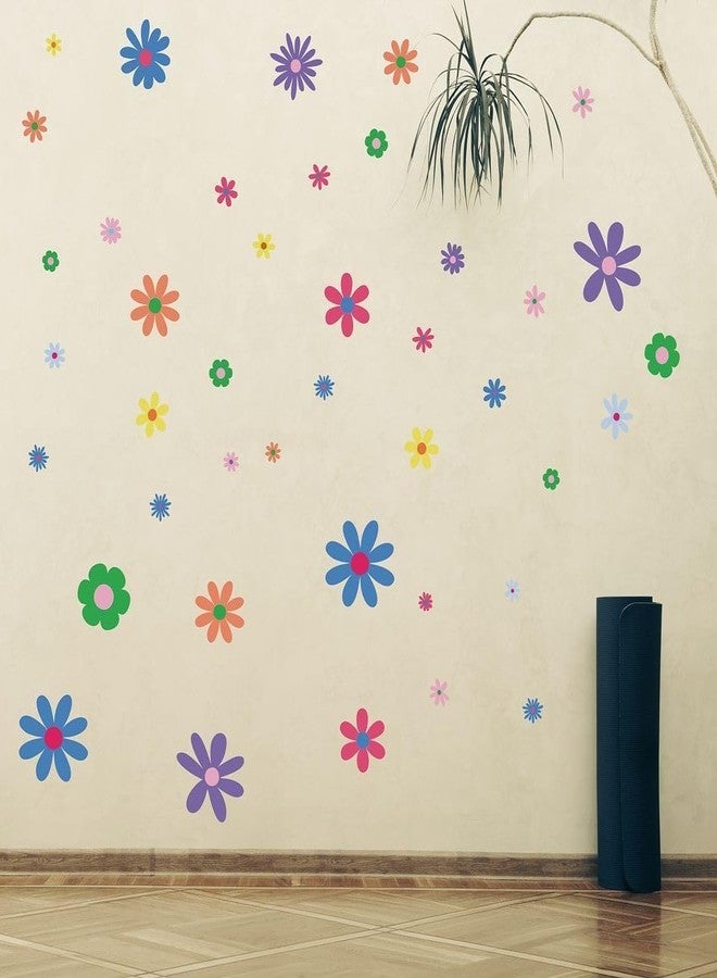 CVANU 9 Sheets of Beautiful Multicolor Flowers Wall Sticker Printed on Frosted Vinyl Self-Adhesive for Wall Decoration (8.3inchX11.7inch)_F164 - Image 1
