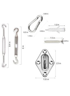 KASTWAVE Shade Sail Hardware Kit 6 inch for Triangle Rectangle Sun Shade Sail Installation, 304 Grade Stainless for Garden Outdoors, 80 Pcs  - Image 2