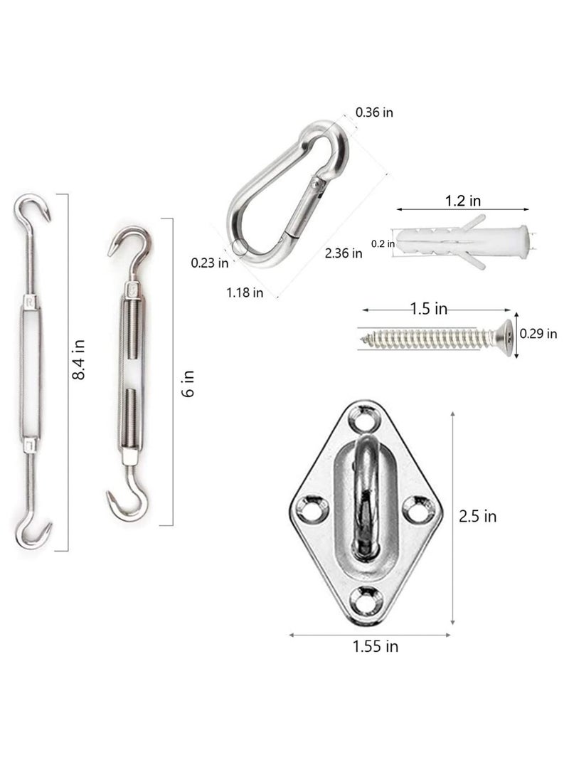 KASTWAVE Shade Sail Hardware Kit 6 inch for Triangle Rectangle Sun Shade Sail Installation, 304 Grade Stainless for Garden Outdoors, 80 Pcs  - Image 2