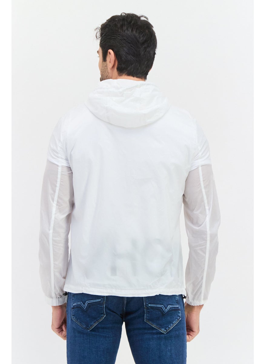 SELECTED Men Hooded Soft Shell Jacket, White  - Image 3