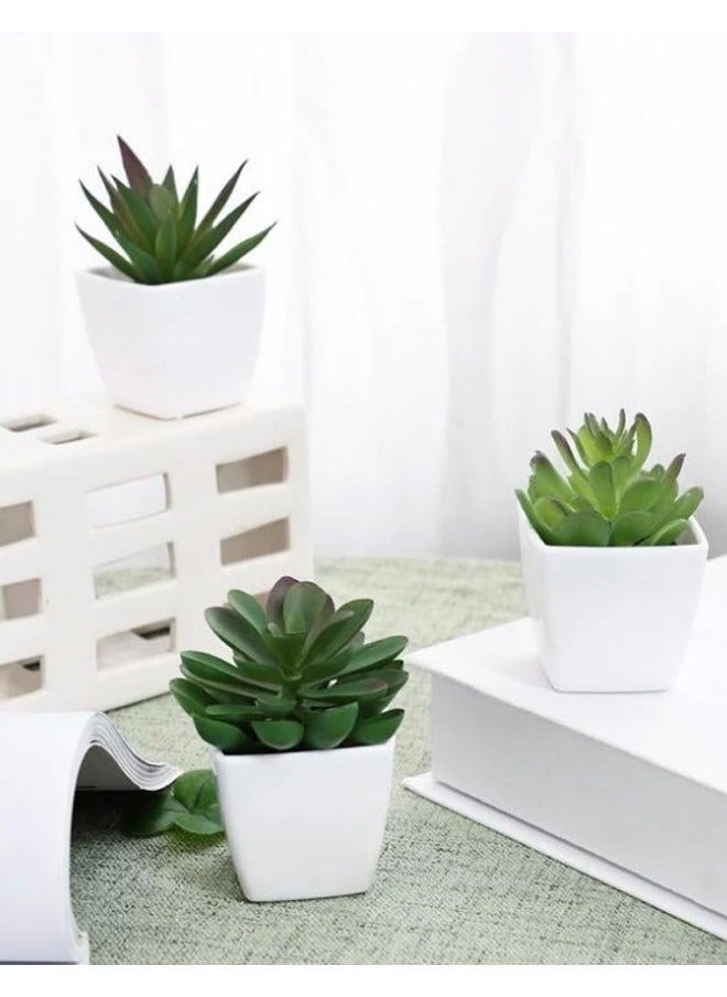 co arma 3 pieces of artificial plant with multicolored pot  - Image 1