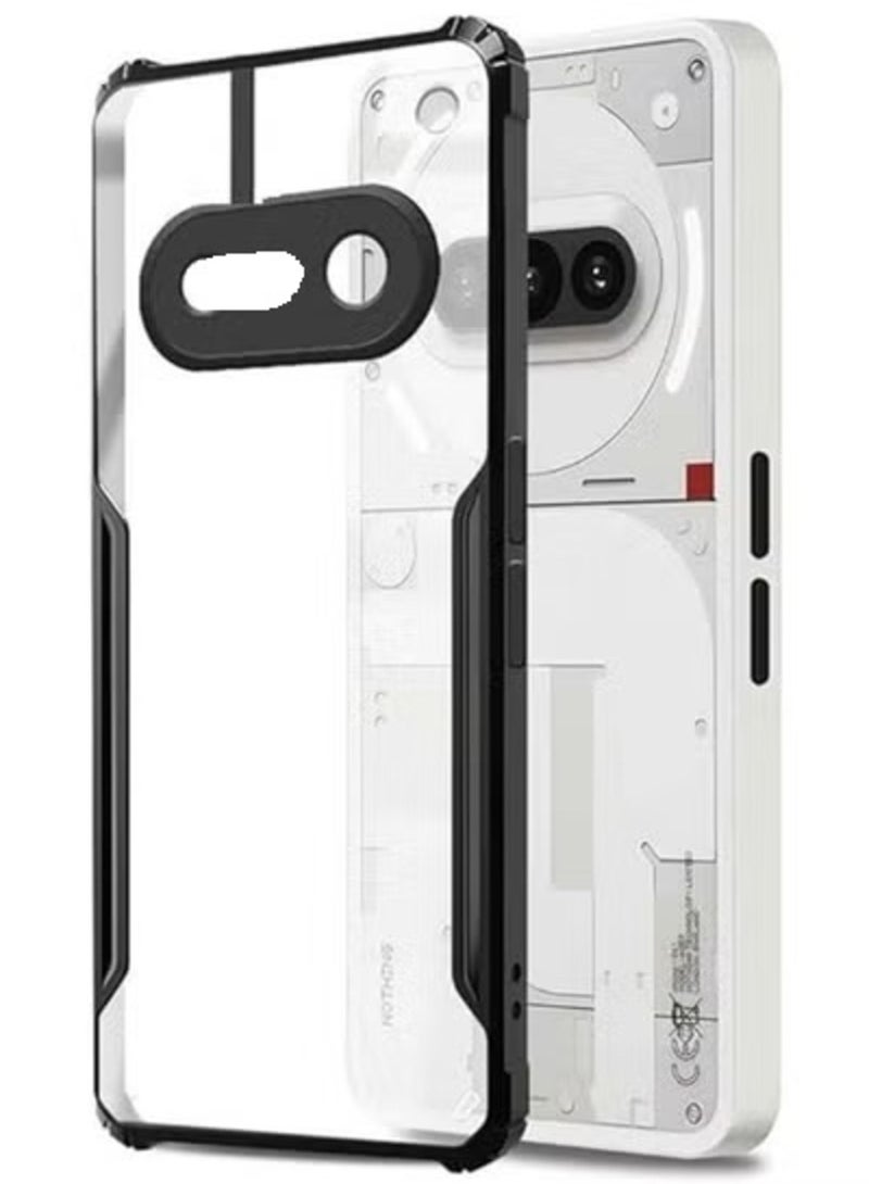 Nothing Phone 3a Clear Hard PC Back Cover Case with Shockproof TPU Black Border 360 Degree Impact Resistant Camera Protection Transparent Cover For Nothing Phone 3a - Image 1