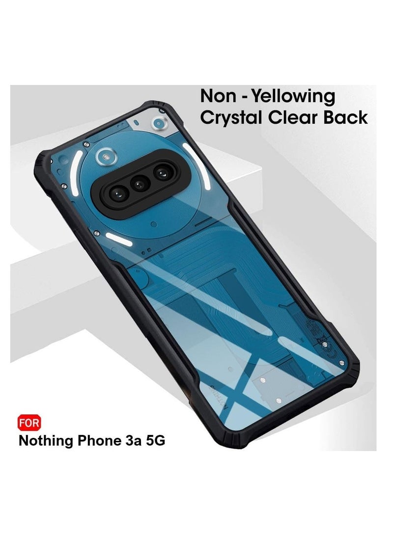 Nothing Phone 3a Clear Hard PC Back Cover Case with Shockproof TPU Black Border 360 Degree Impact Resistant Camera Protection Transparent Cover For Nothing Phone 3a - Image 3