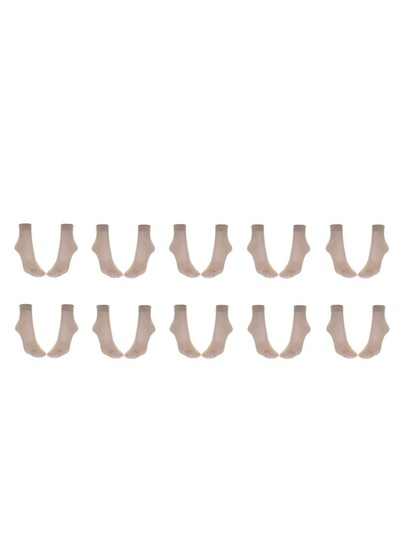 Be-Queen - 10 Pairs Women's Ankle High Sheer Socks - One Size - Super Lightweight Stockings - Image 1