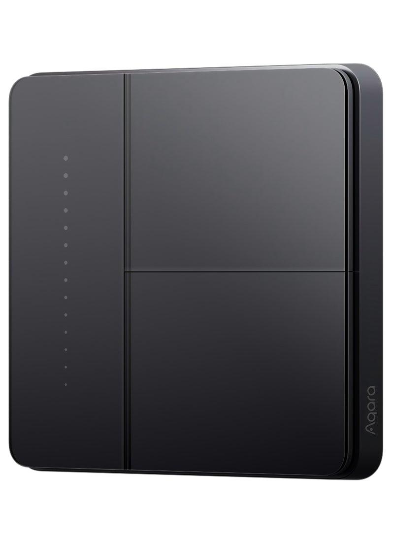 Aqara - Smart Wall Light Switch Z1 Pro Double Rocker,Apple Siri and Google Smart Home Support,Matter and Zigbee 3.0,Support Neutral and Non-Neutral,Black - Image 1