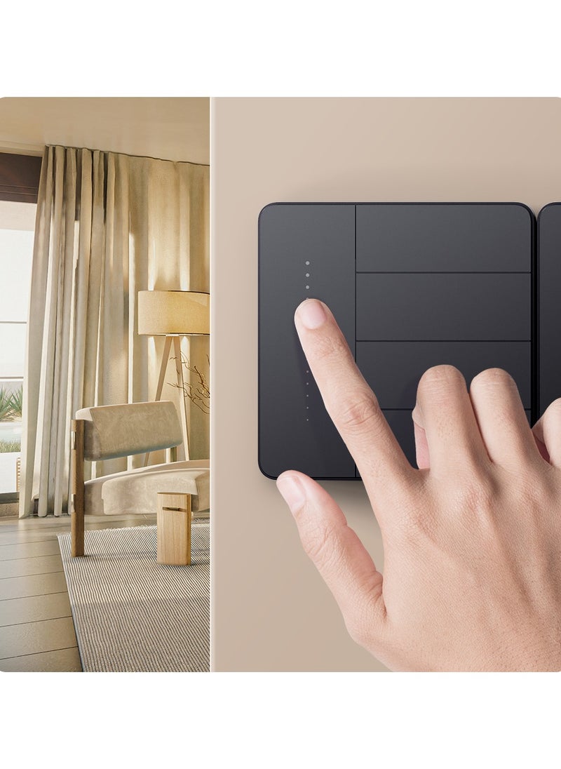 Aqara - Smart Wall Light Switch Z1 Pro Double Rocker,Apple Siri and Google Smart Home Support,Matter and Zigbee 3.0,Support Neutral and Non-Neutral,Black - Image 1