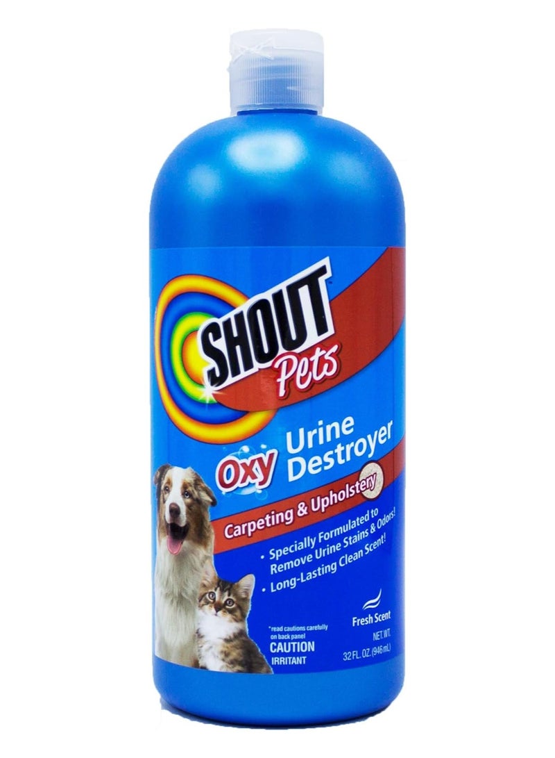 Shout for Pets Turbo Oxy Urine Destroyer | Carpet Cleaner and Pet Odor Eliminator in Fresh Scent 32 Ounces - Image 1