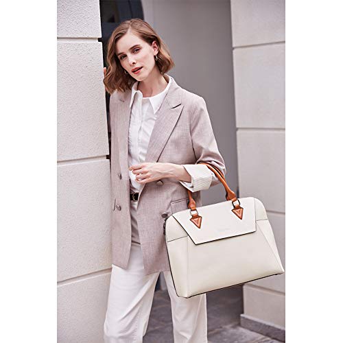 BOSTANTEN Laptop Briefcase for Women 15.6 inch Computer Bag Large Capcity Stylish Leather Handbag Business Work Purse - Image 2