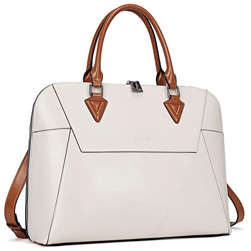 BOSTANTEN Laptop Briefcase for Women 15.6 inch Computer Bag Large Capcity Stylish Leather Handbag Business Work Purse - Image 1