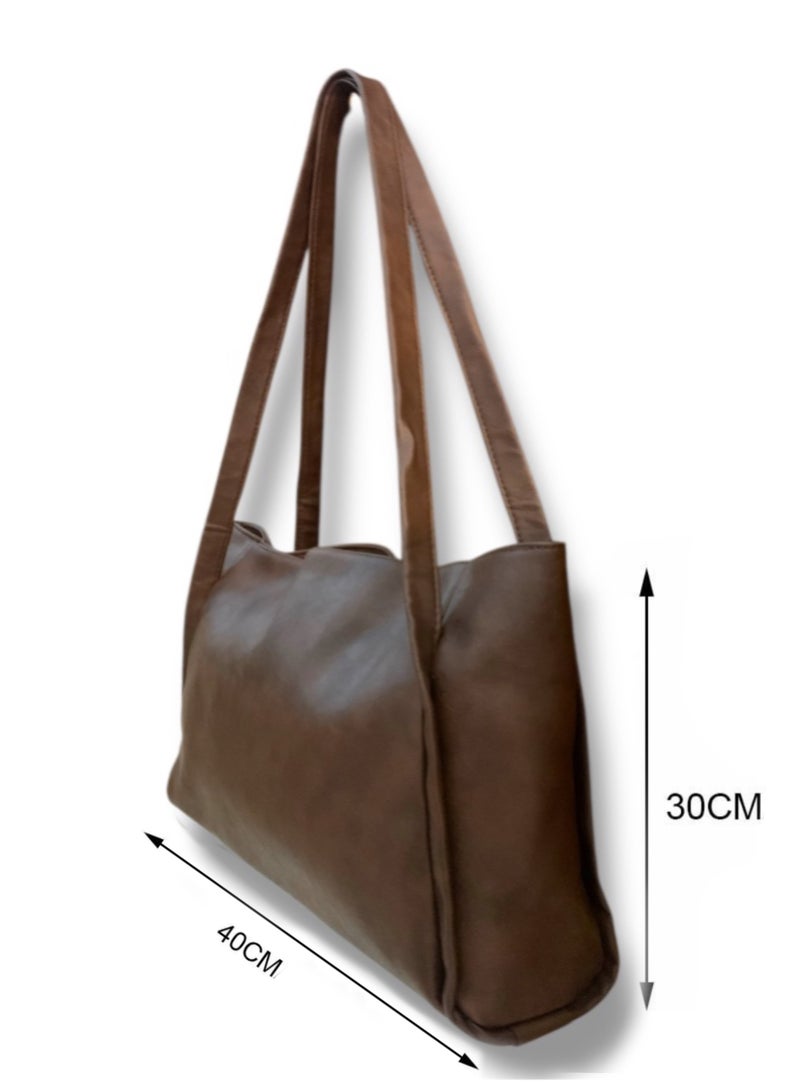 Classic Brown Shoulder Bag – Stylish & Practical for University or Work  - Image 2