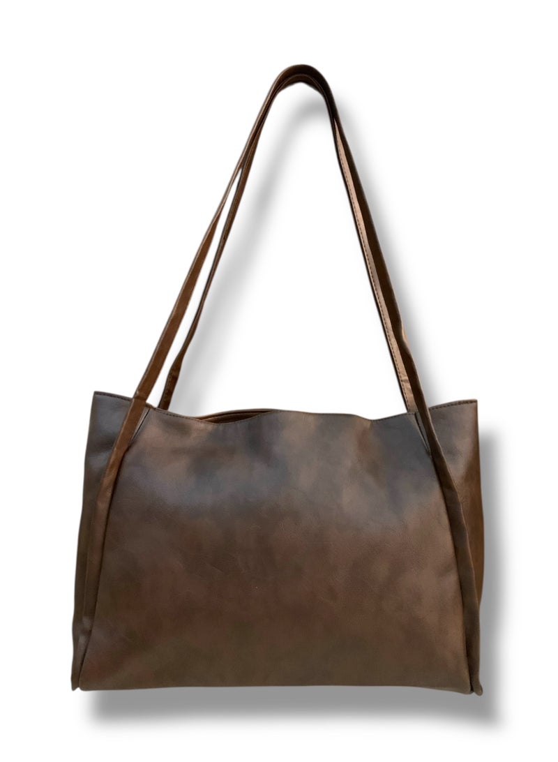Classic Brown Shoulder Bag – Stylish & Practical for University or Work  - Image 1