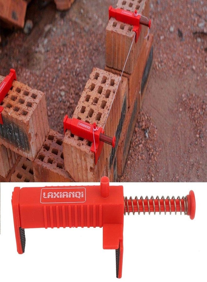 Thincol Brick Line Clips Line Runners, 3.5-4.7 Inch Clamp Width Brick Line for Positioning, Bricklaying Pullers Line Stretchers(Pairs)(Red) - Image 4