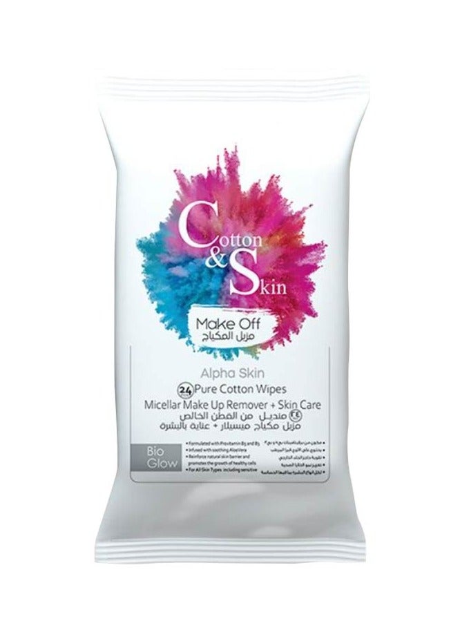 Cotton Skin Micellar Cotton Makeup Remover Pads - 24 Pads