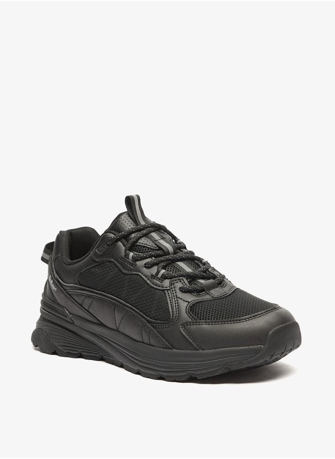 Lee Cooper Men's Textured Sneakers with Lace-Up Closure  - Image 1