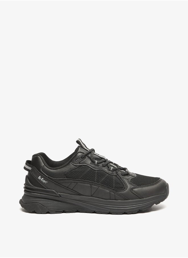 Lee Cooper Men's Textured Sneakers with Lace-Up Closure  - Image 3