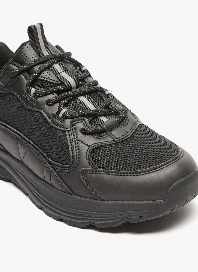 Lee Cooper Men's Textured Sneakers with Lace-Up Closure  - Image 5