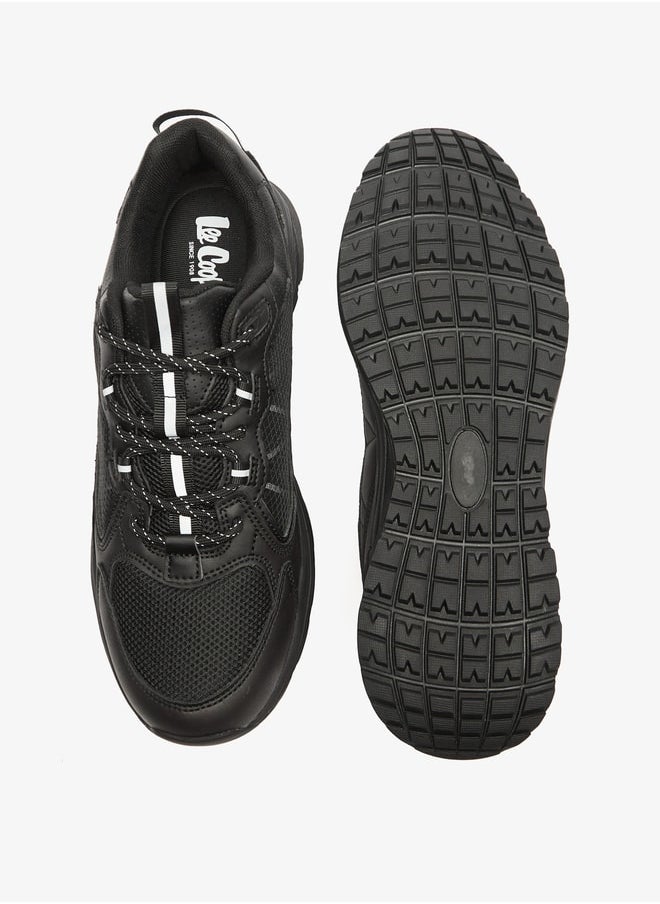 Lee Cooper Men's Textured Sneakers with Lace-Up Closure  - Image 4