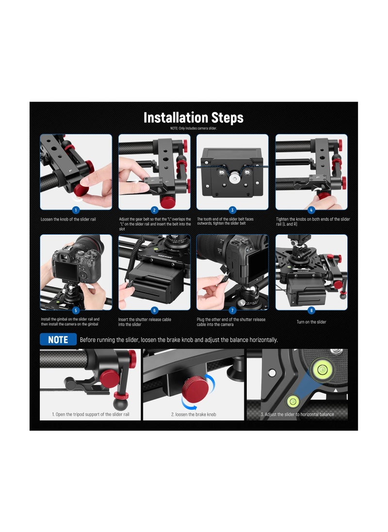Neewer NEEWER ER1 120CM CARBON FIBER MOTORIZED CAMERA SLIDER WITH APP CONTROL & REMOTE  - Image 5