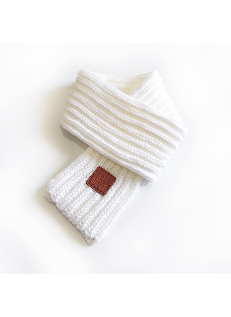 Generic 2024 Knit Scarf Unisex Kids Warm Winter White 