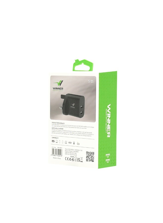 WE WINNER Winner Wall Charger Jan 12 Watts USB + Type-C - Image 5