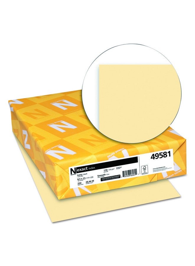 نينا ورق 49581 من ورق الفهرس الدقيق، 110 رطل، 8 1/2 × 11، عاجي، 250 ورقة - Image 2