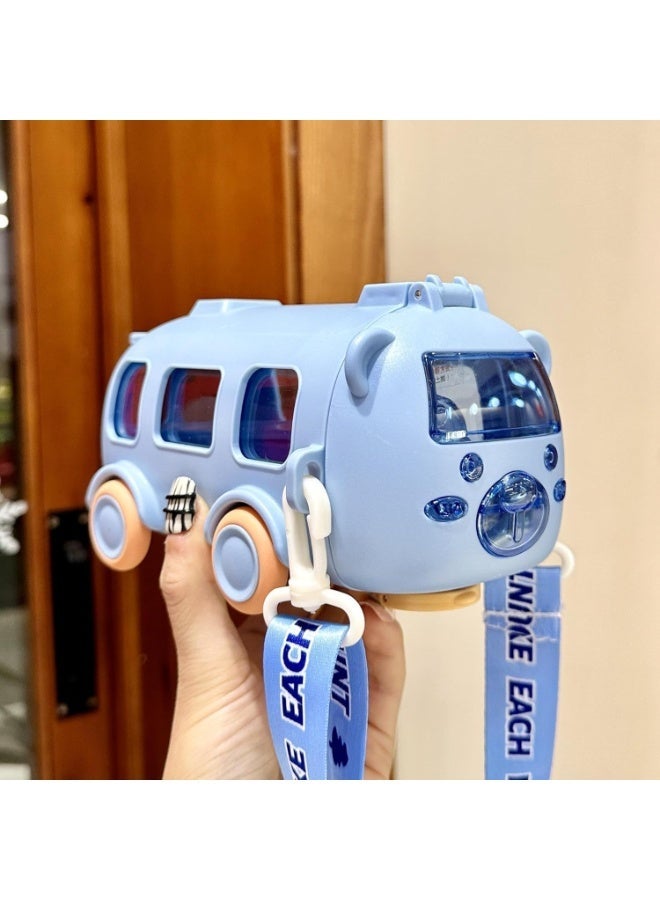 Bus-Shaped Water Bottle 500ml Reusable Plastic- Sky Blue - Image 5